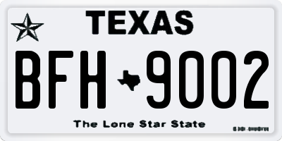 TX license plate BFH9002
