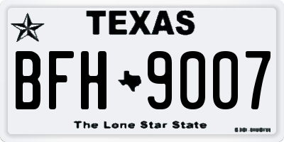 TX license plate BFH9007