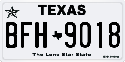 TX license plate BFH9018