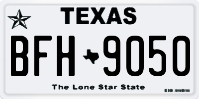 TX license plate BFH9050