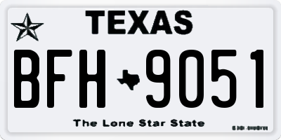 TX license plate BFH9051