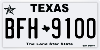 TX license plate BFH9100