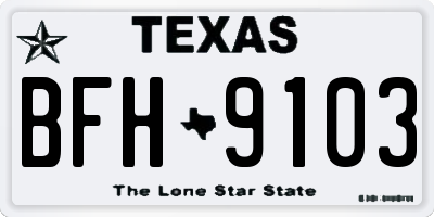 TX license plate BFH9103