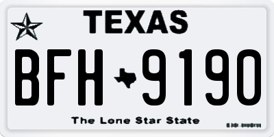 TX license plate BFH9190