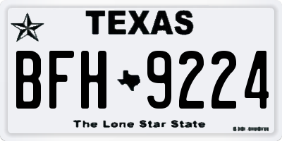 TX license plate BFH9224