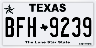 TX license plate BFH9239