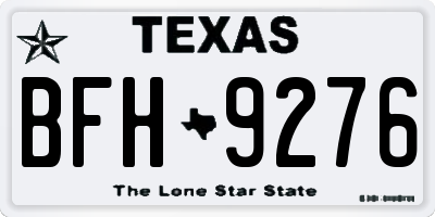 TX license plate BFH9276