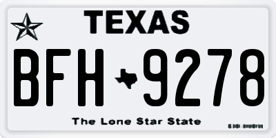 TX license plate BFH9278