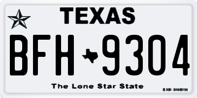 TX license plate BFH9304