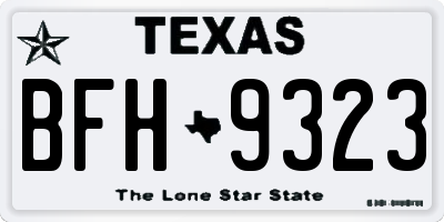 TX license plate BFH9323
