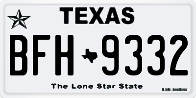 TX license plate BFH9332