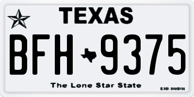 TX license plate BFH9375