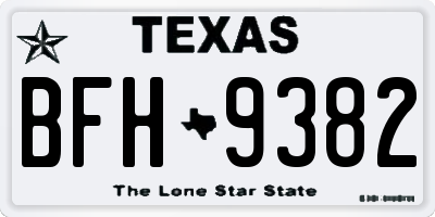 TX license plate BFH9382