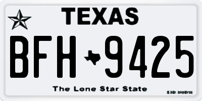 TX license plate BFH9425