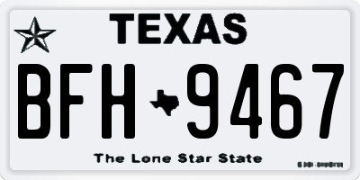 TX license plate BFH9467