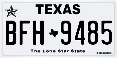TX license plate BFH9485