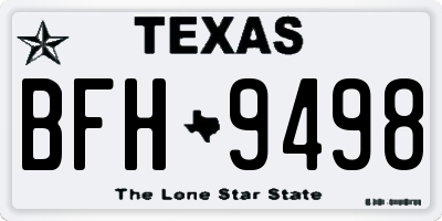 TX license plate BFH9498