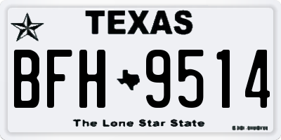 TX license plate BFH9514
