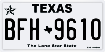 TX license plate BFH9610