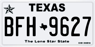 TX license plate BFH9627