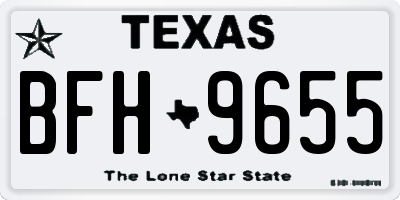 TX license plate BFH9655