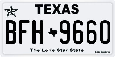 TX license plate BFH9660