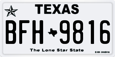 TX license plate BFH9816