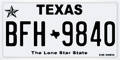 TX license plate BFH9840