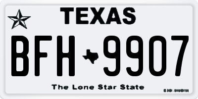 TX license plate BFH9907