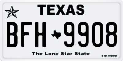 TX license plate BFH9908
