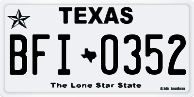 TX license plate BFI0352