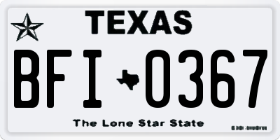 TX license plate BFI0367