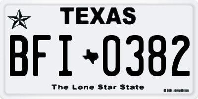 TX license plate BFI0382