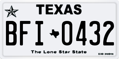 TX license plate BFI0432
