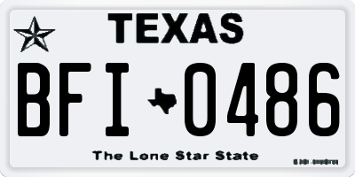 TX license plate BFI0486