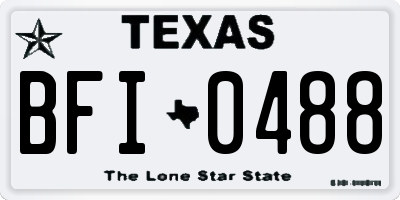 TX license plate BFI0488