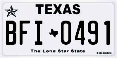 TX license plate BFI0491