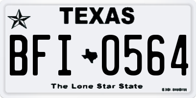 TX license plate BFI0564
