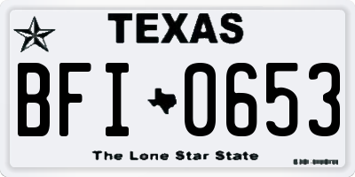 TX license plate BFI0653