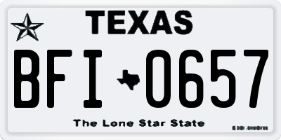 TX license plate BFI0657