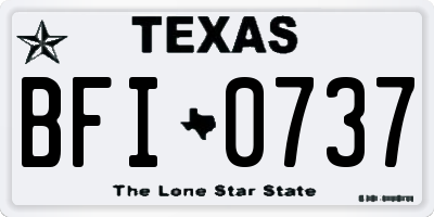 TX license plate BFI0737