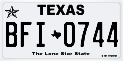 TX license plate BFI0744
