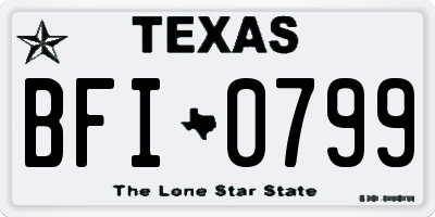 TX license plate BFI0799