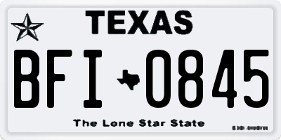 TX license plate BFI0845