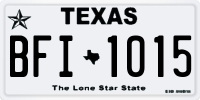 TX license plate BFI1015