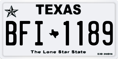 TX license plate BFI1189