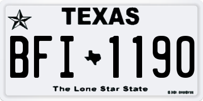 TX license plate BFI1190
