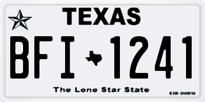 TX license plate BFI1241