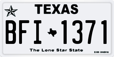 TX license plate BFI1371