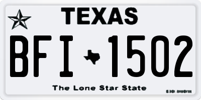 TX license plate BFI1502